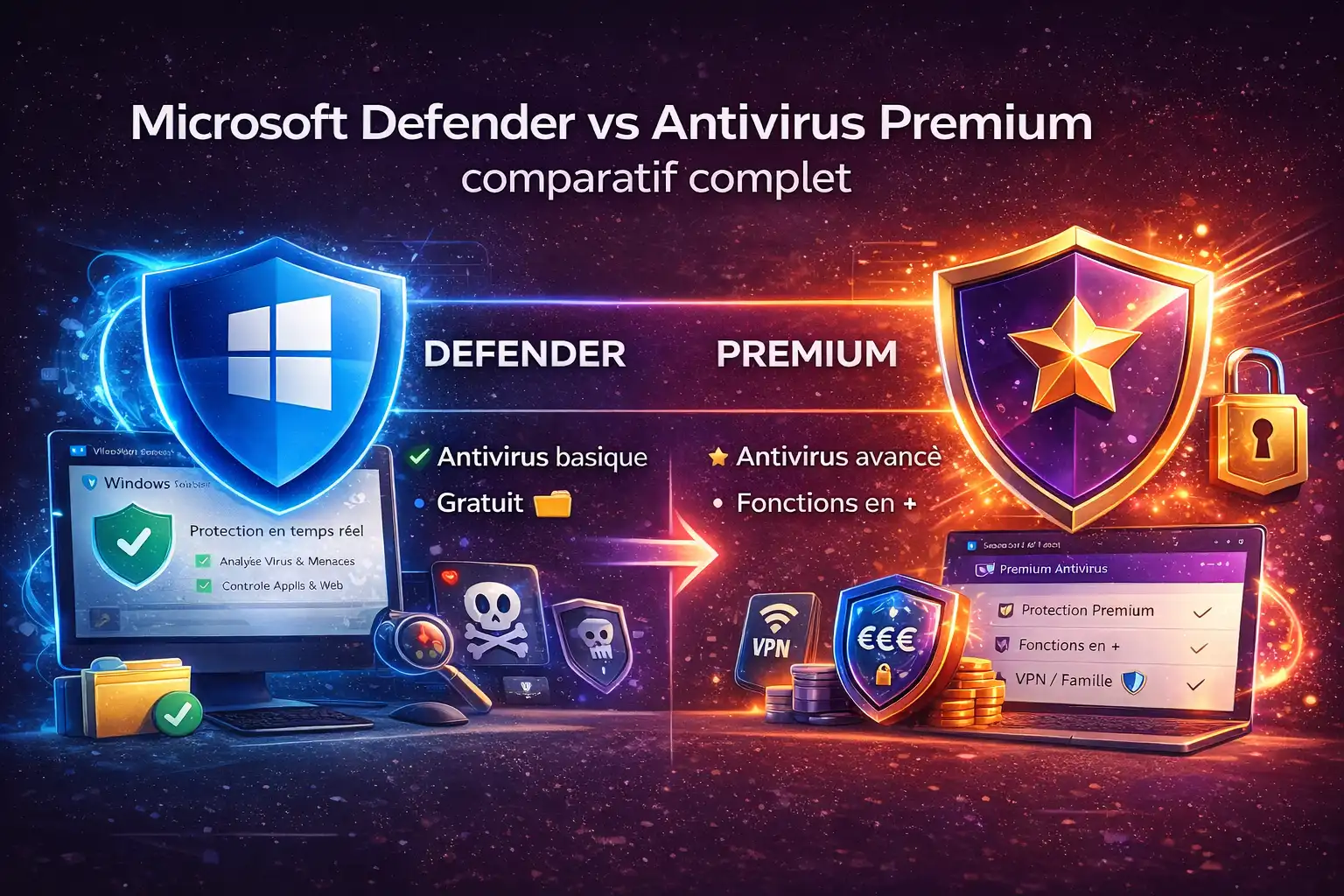 antivirus gratuit windows comparaison Defender premium