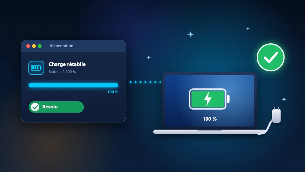 Batterie de PC portable qui ne charge plus : charge rétablie et batterie pleine