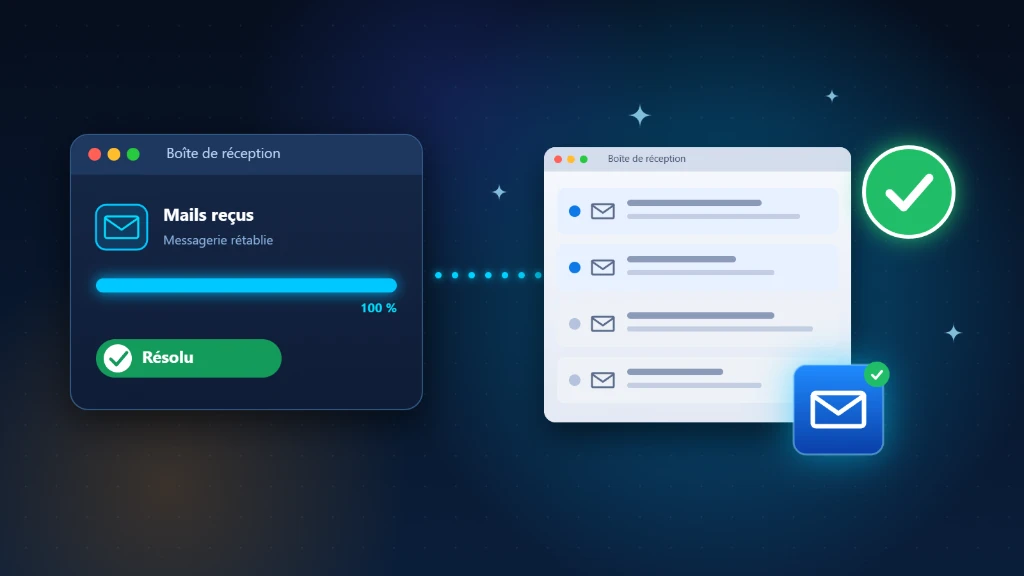 Je ne reçois plus mes mails : boîte de réception Outlook, Gmail et Thunderbird qui reçoit de nouveau les messages