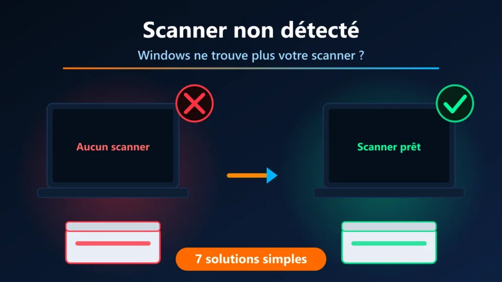Scanner non détecté sur Windows : 7 solutions simples pour que le PC retrouve le scanner