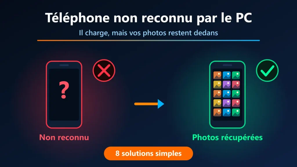 Téléphone non reconnu par le PC : 8 solutions pour récupérer ses photos sur Windows